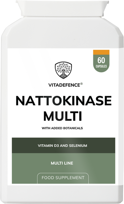 Vitadefence® Nattokinase Multi | With Vitamin D3, Selenium & Botanicals – 60 Capsules
