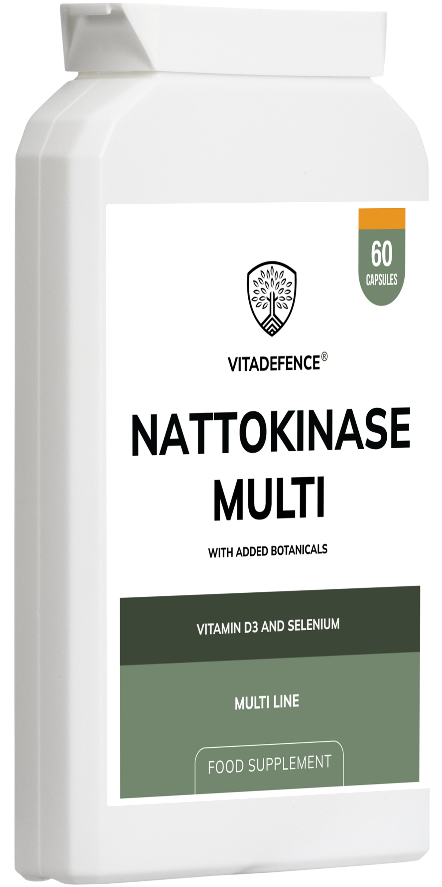 Vitadefence® Nattokinase Multi | With Vitamin D3, Selenium & Botanicals – 60 Capsules