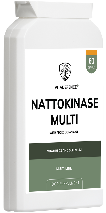 Vitadefence® Nattokinase Multi | With Vitamin D3, Selenium & Botanicals – 60 Capsules