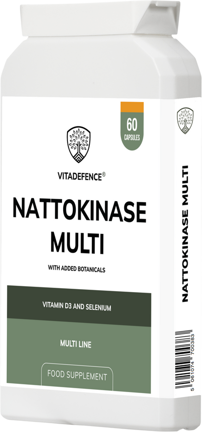 Vitadefence® Nattokinase Multi | With Vitamin D3, Selenium & Botanicals – 60 Capsules