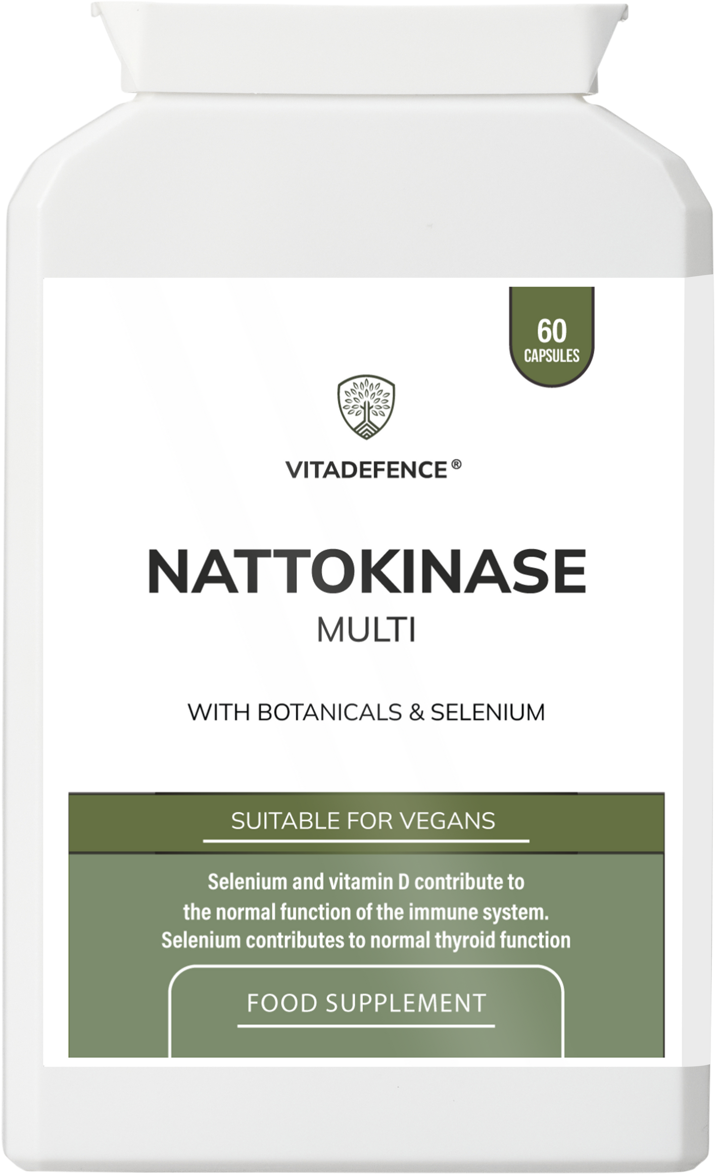 Vitadefence® Nattokinase Multi | With Vitamin D3, Selenium & Botanicals – 60 Capsules
