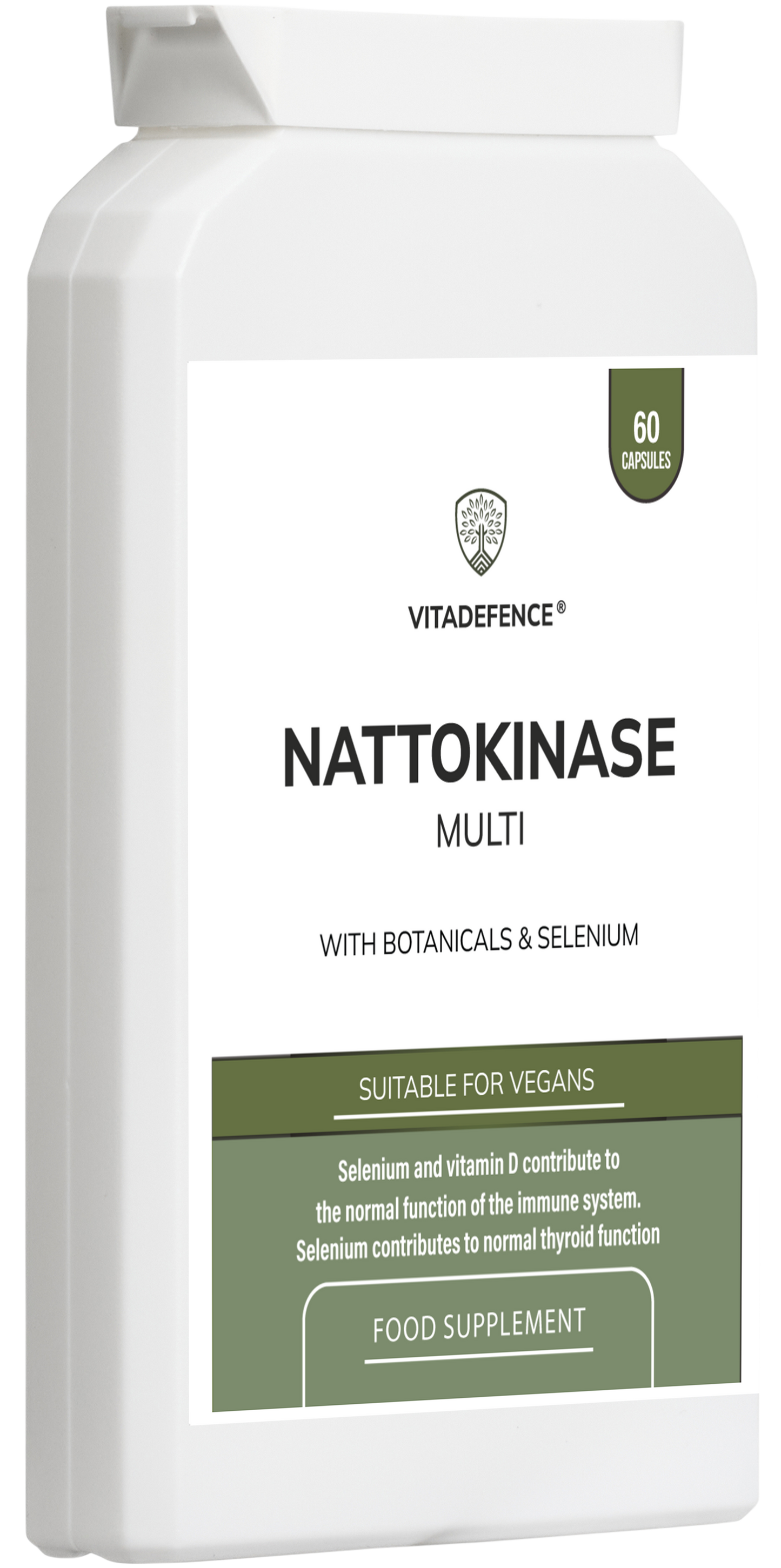 Vitadefence® Nattokinase Multi | With Vitamin D3, Selenium & Botanicals – 60 Capsules