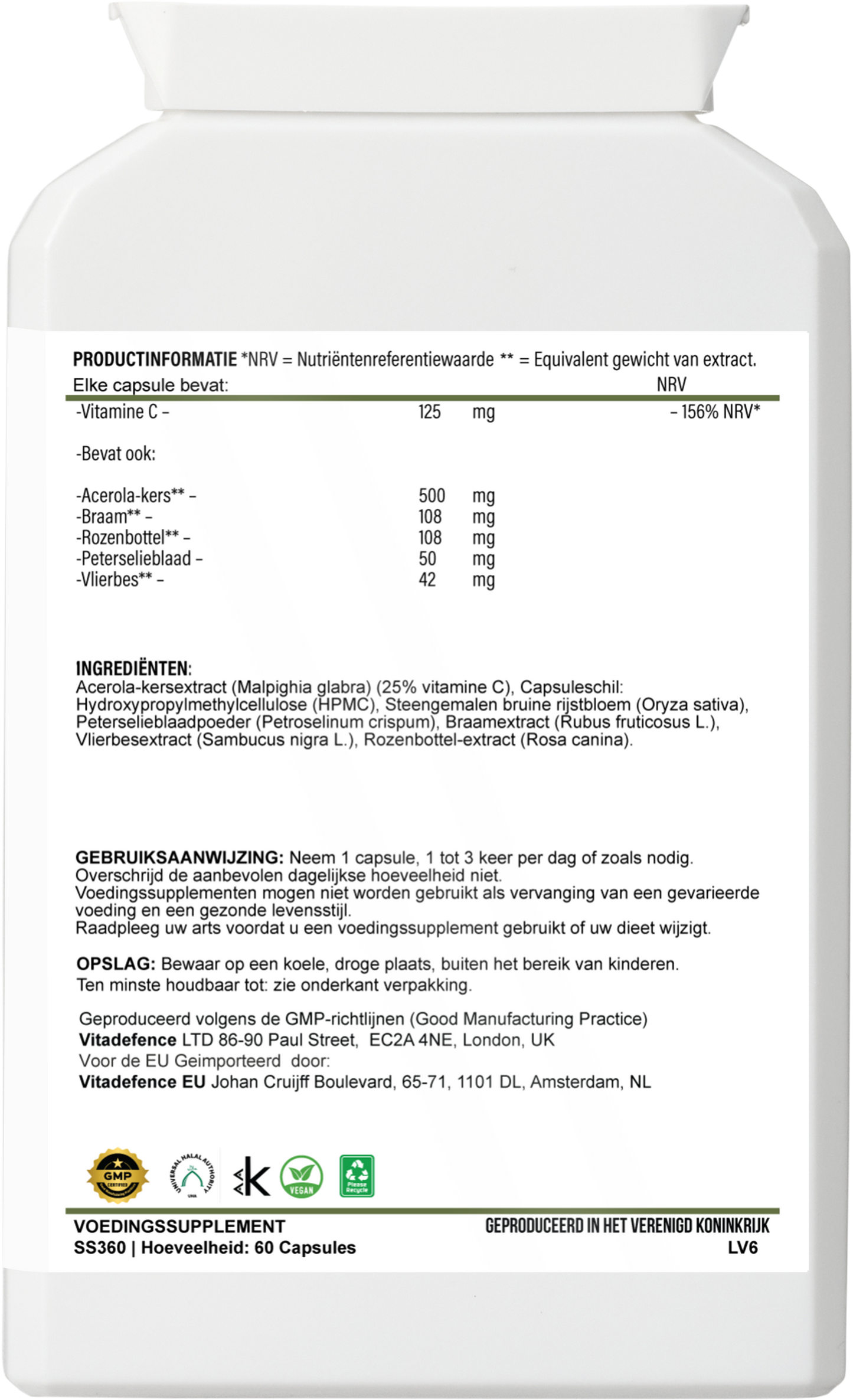 Vitamin C Capsules | Food-Based Acerola Vitamin C – 60 Vegan Capsules -  Vitadefence® - Vitadefence®
