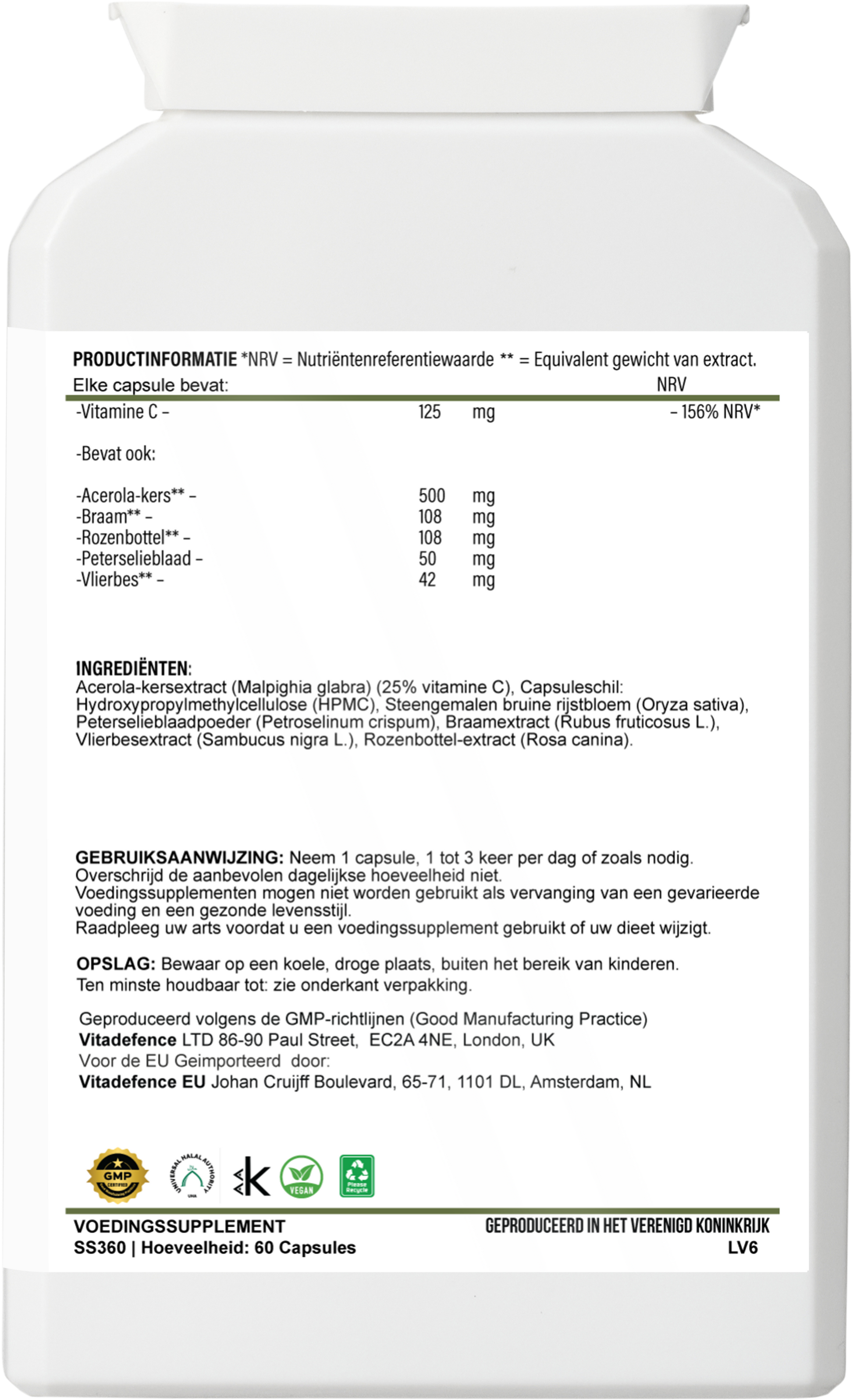 Vitamin C Capsules | Food-Based Acerola Vitamin C – 60 Vegan Capsules -  Vitadefence® - Vitadefence®
