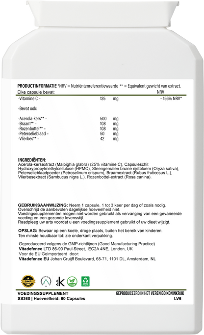 Vitamin C Capsules | Food-Based Acerola Vitamin C – 60 Vegan Capsules -  Vitadefence® - Vitadefence®
