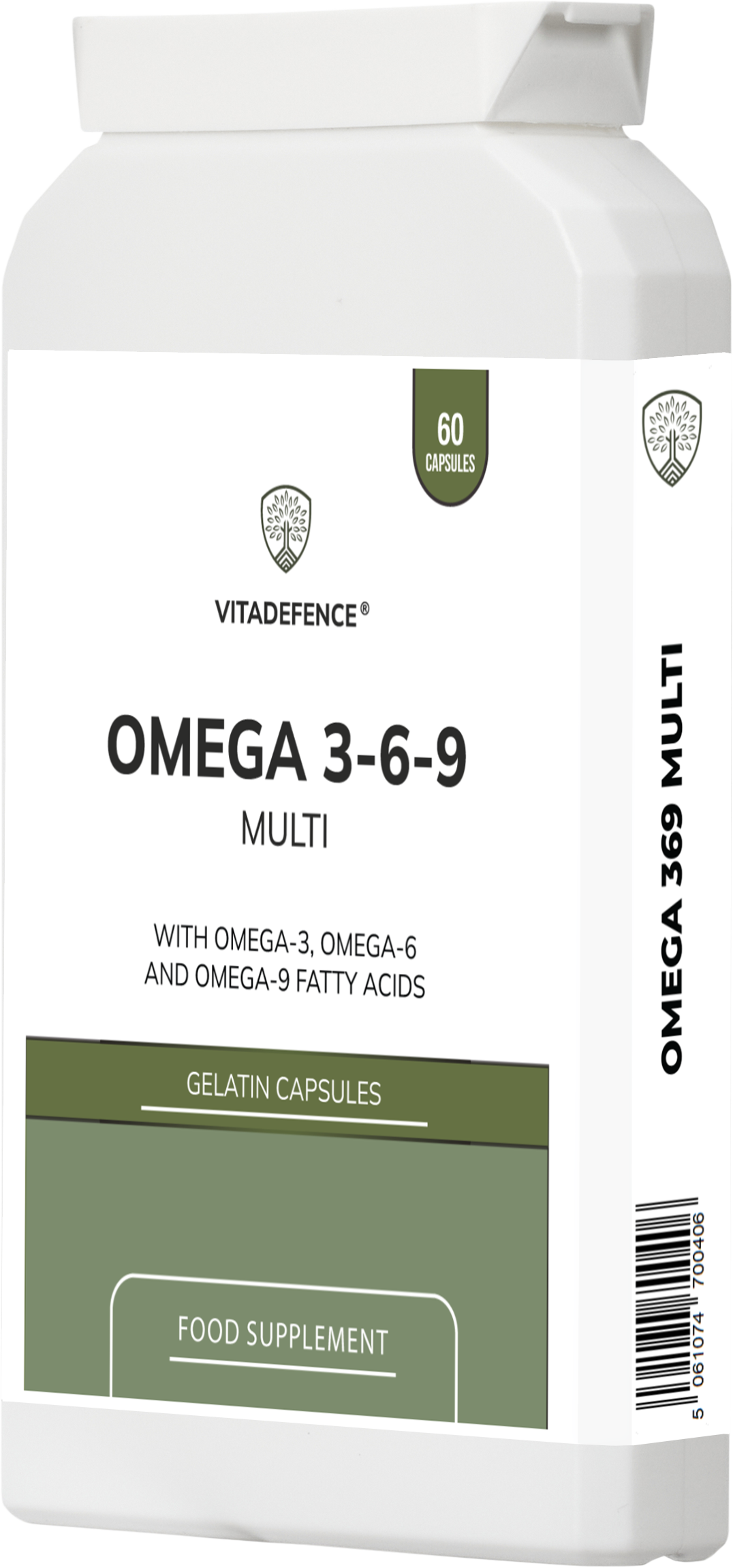 Vitadefence® Omega 3-6-9 Multi | With Fish Oil, Flaxseed, Sunflower Oil & Vitamin E – 60 Gelatin Capsules