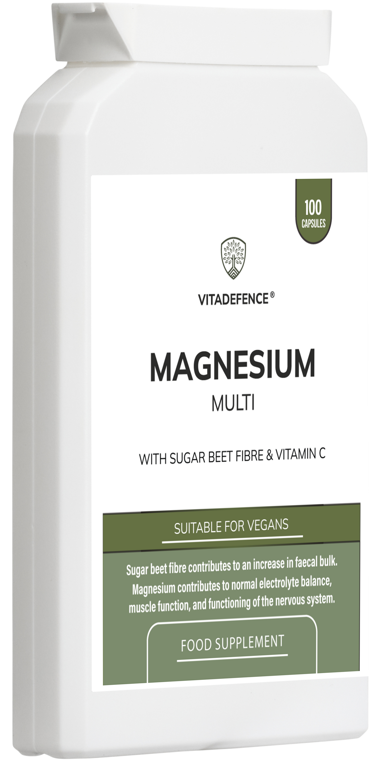 Vitadefence® Magnesium Multi | With Vitamin C & Sugar Beet Fibre – 100 Vegan Capsules