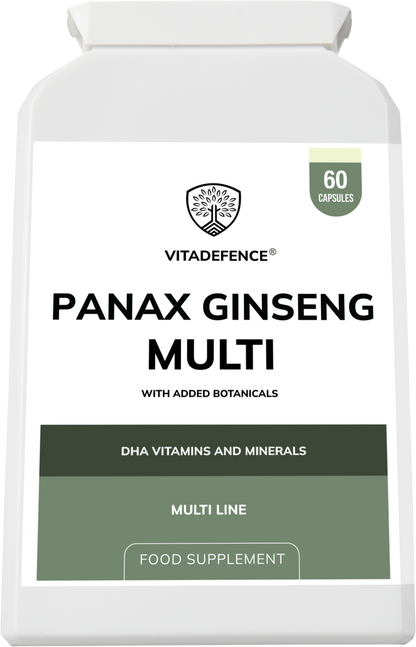 Vitadefence® Panax Ginseng Multi | With Botanicals, Vitamins & Minerals – 60 Capsules