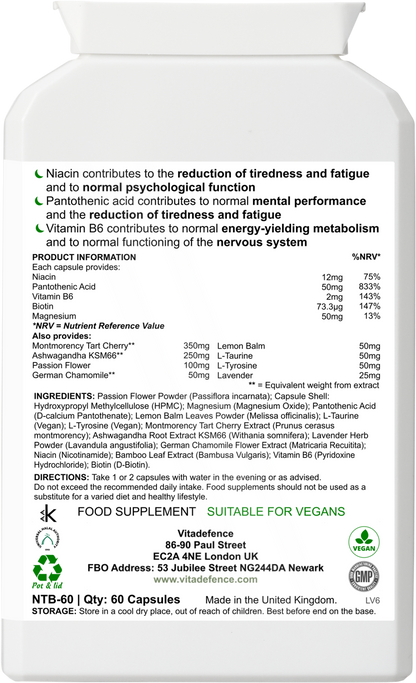 Vitadefence® Passion Flower Multi | With Montmorency Cherry, Chamomile, Ashwagandha & Magnesium – 60 Capsule