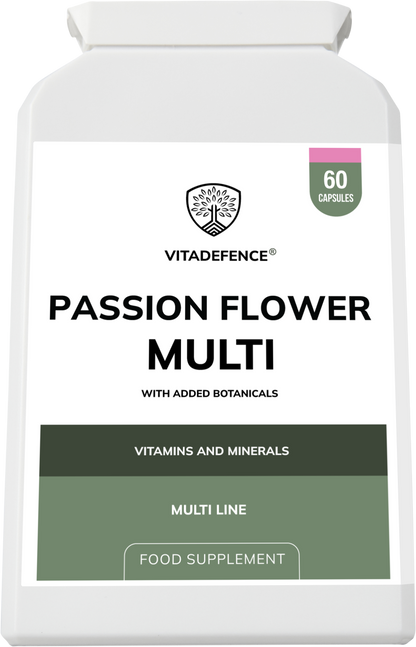 Vitadefence® Passion Flower Multi | With Montmorency Cherry, Chamomile, Ashwagandha & Magnesium – 60 Capsule