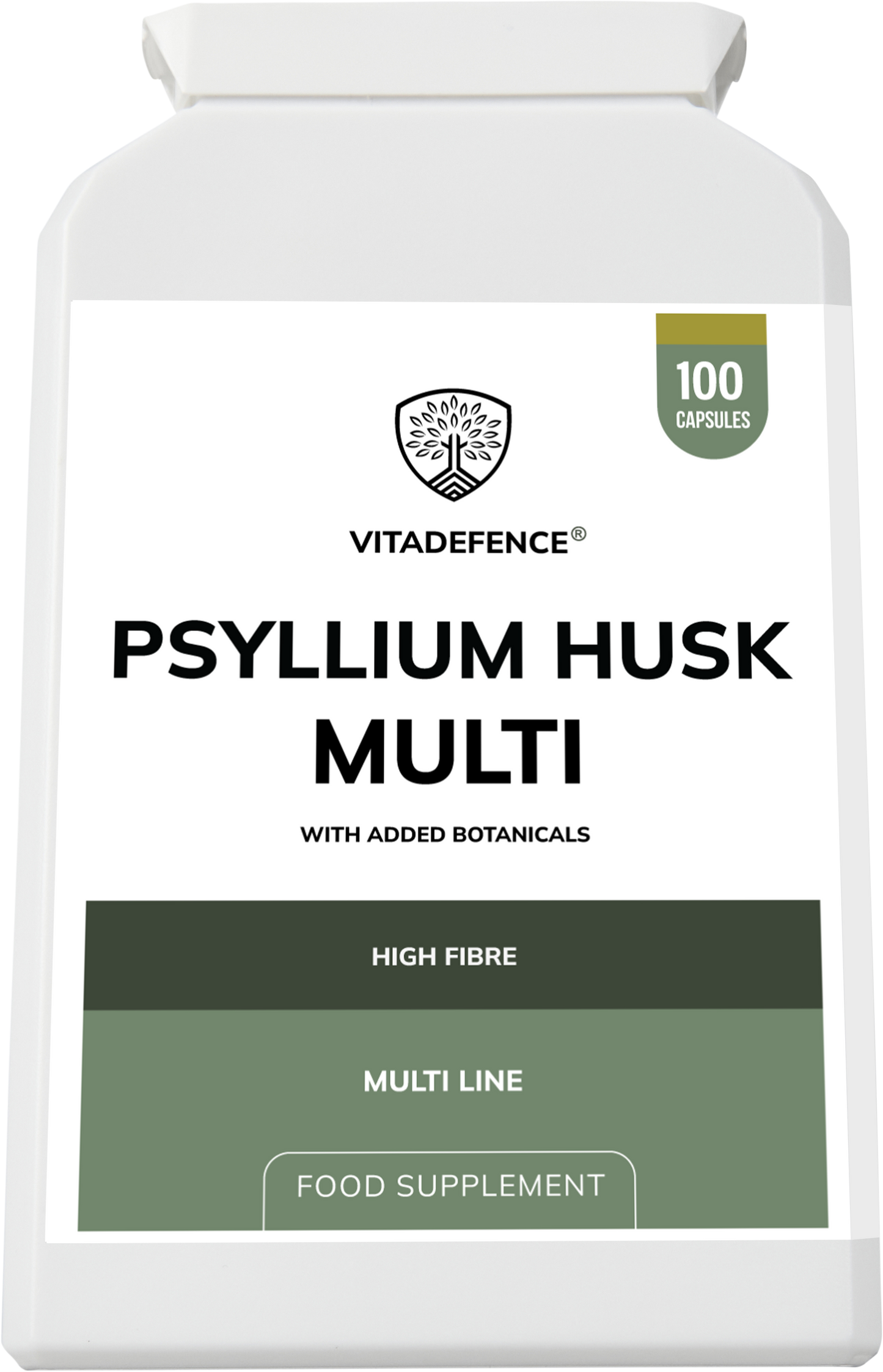 Vitadefence® Psyllium Husk Multi | High-Fibre Botanical Blend – 100 Capsules