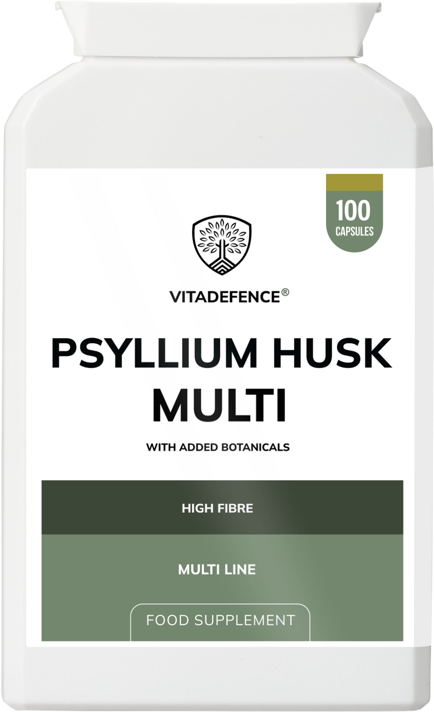 Vitadefence® Psyllium Husk Multi | High-Fibre Botanical Blend – 100 Capsules
