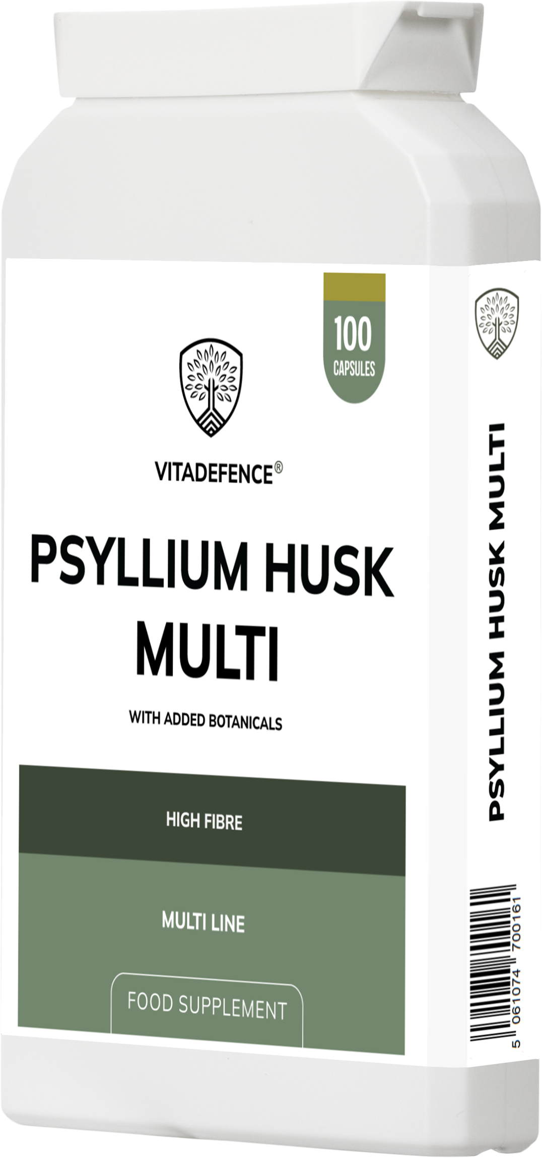 Psyllium Husk Multi – High Fibre Blend with Botanicals | 100 Capsules | Vitadefence®
