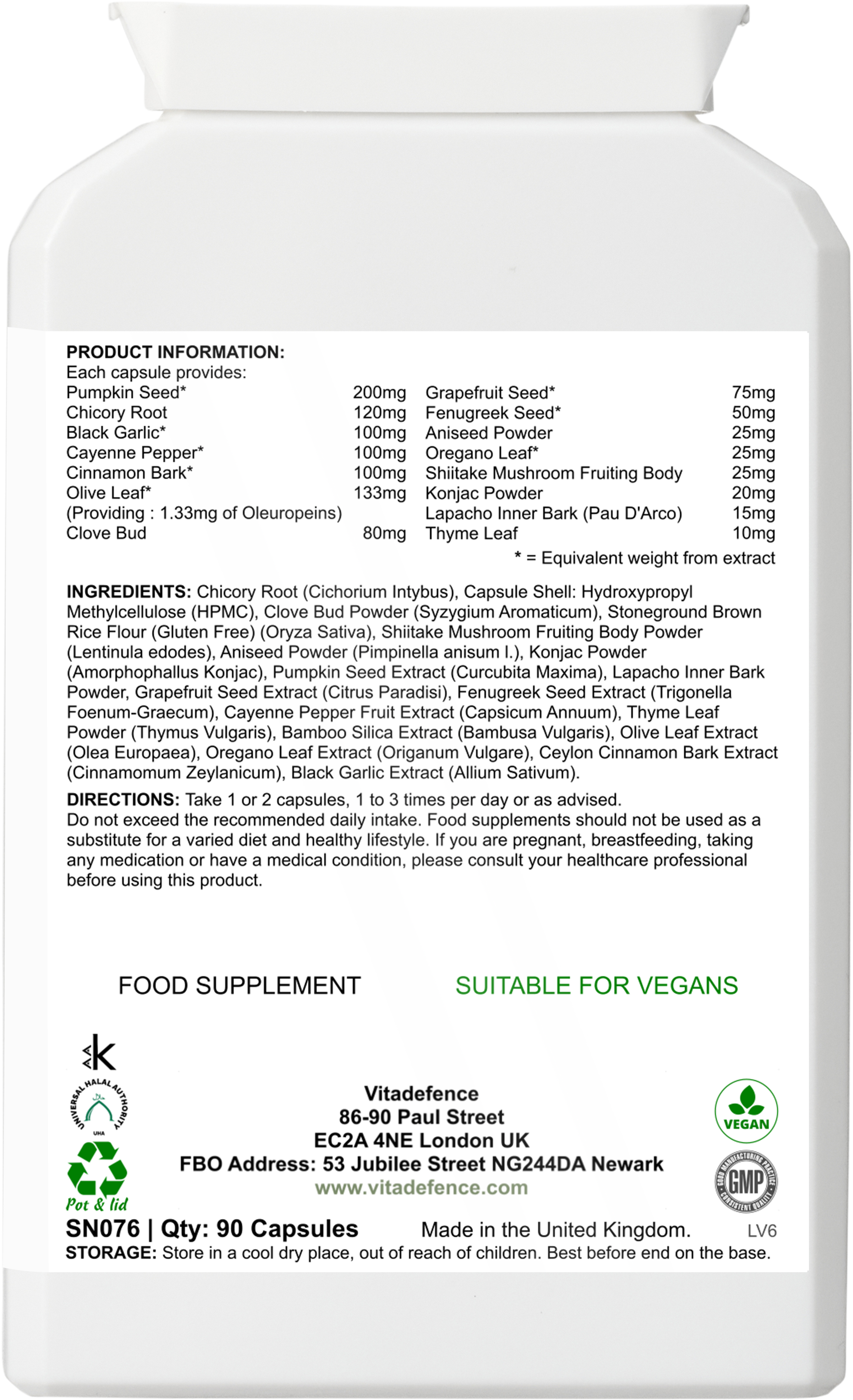 Pumpkin Seed Multi with Olive Leaf & Clove Bud 90 Capsules – Vitadefence®