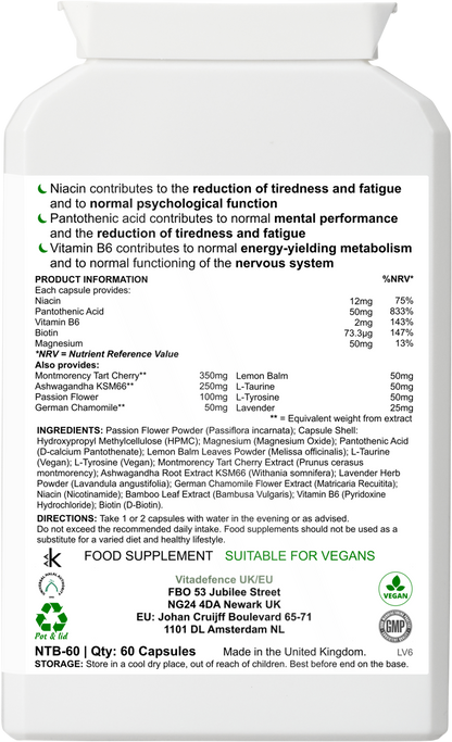 Vitadefence® Passion Flower Multi | With Montmorency Cherry, Chamomile, Ashwagandha & Magnesium – 60 Capsule