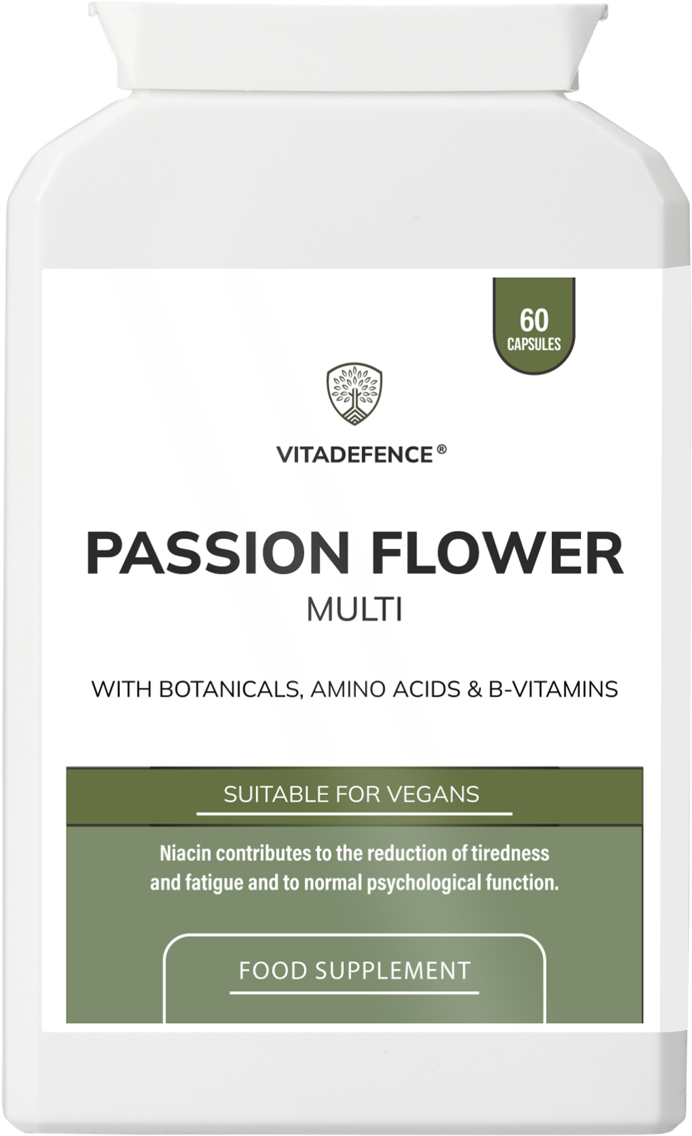 Vitadefence® Passion Flower Multi | With Montmorency Cherry, Chamomile, Ashwagandha & Magnesium – 60 Capsule