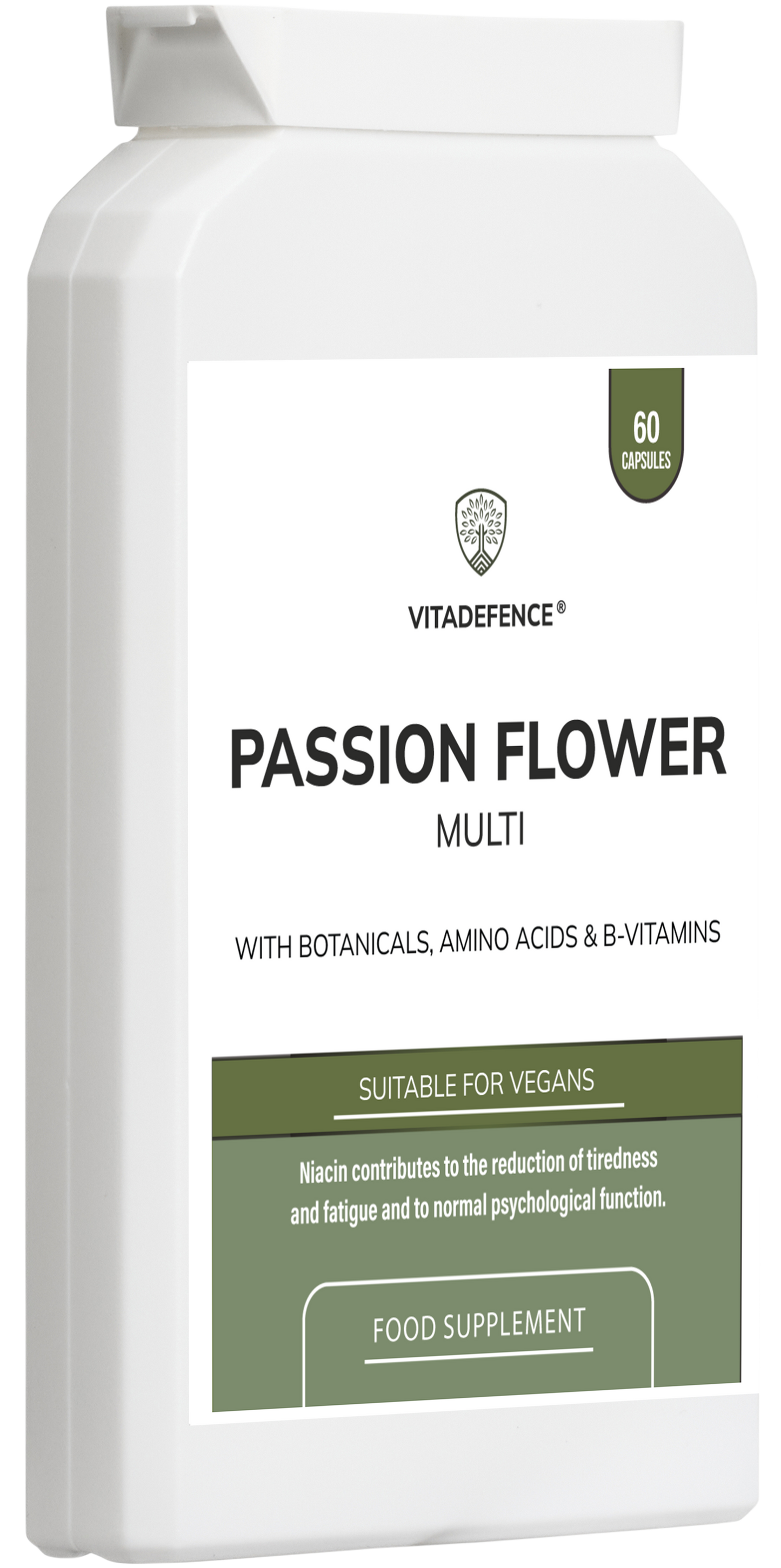 Vitadefence® Passion Flower Multi | With Montmorency Cherry, Chamomile, Ashwagandha & Magnesium – 60 Capsule