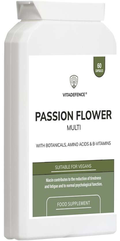 Vitadefence® Passion Flower Multi | With Montmorency Cherry, Chamomile, Ashwagandha & Magnesium – 60 Capsule