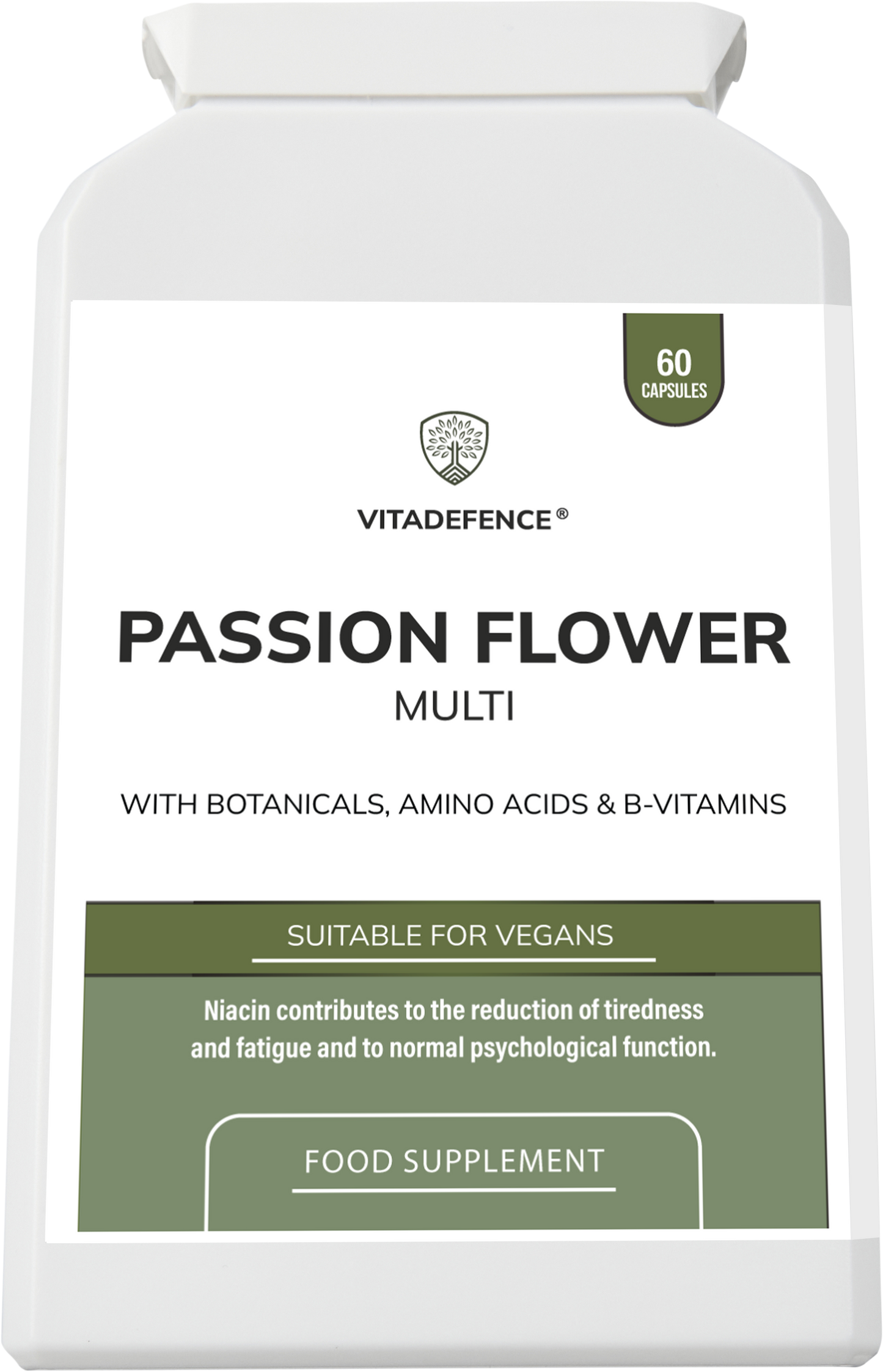 Vitadefence® Passion Flower Multi | With Montmorency Cherry, Chamomile, Ashwagandha & Magnesium – 60 Capsule