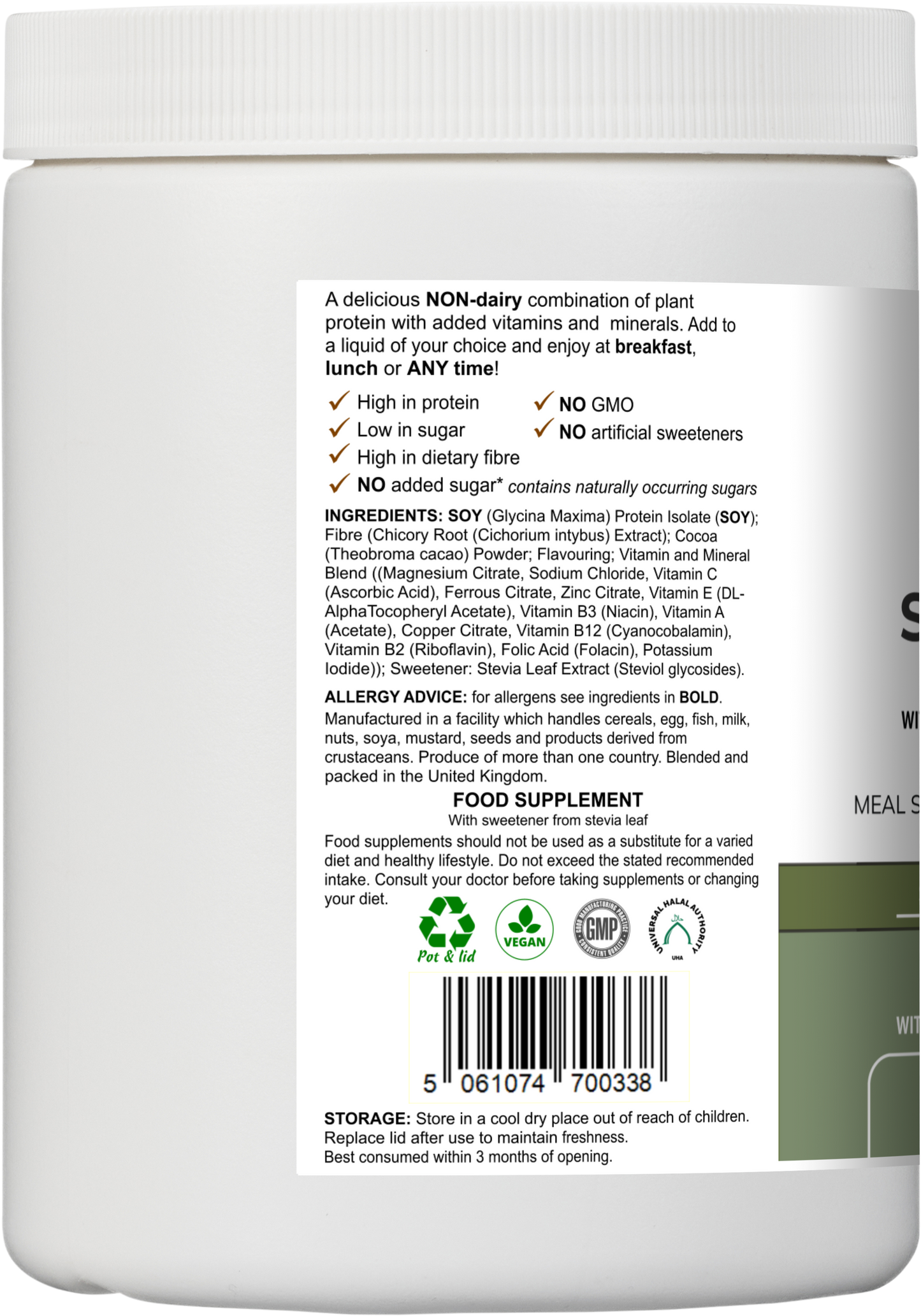 Vitadefence® Soy Fibre Multi | Chocolate Flavour Protein Powder with Vitamins & Minerals – 300 g