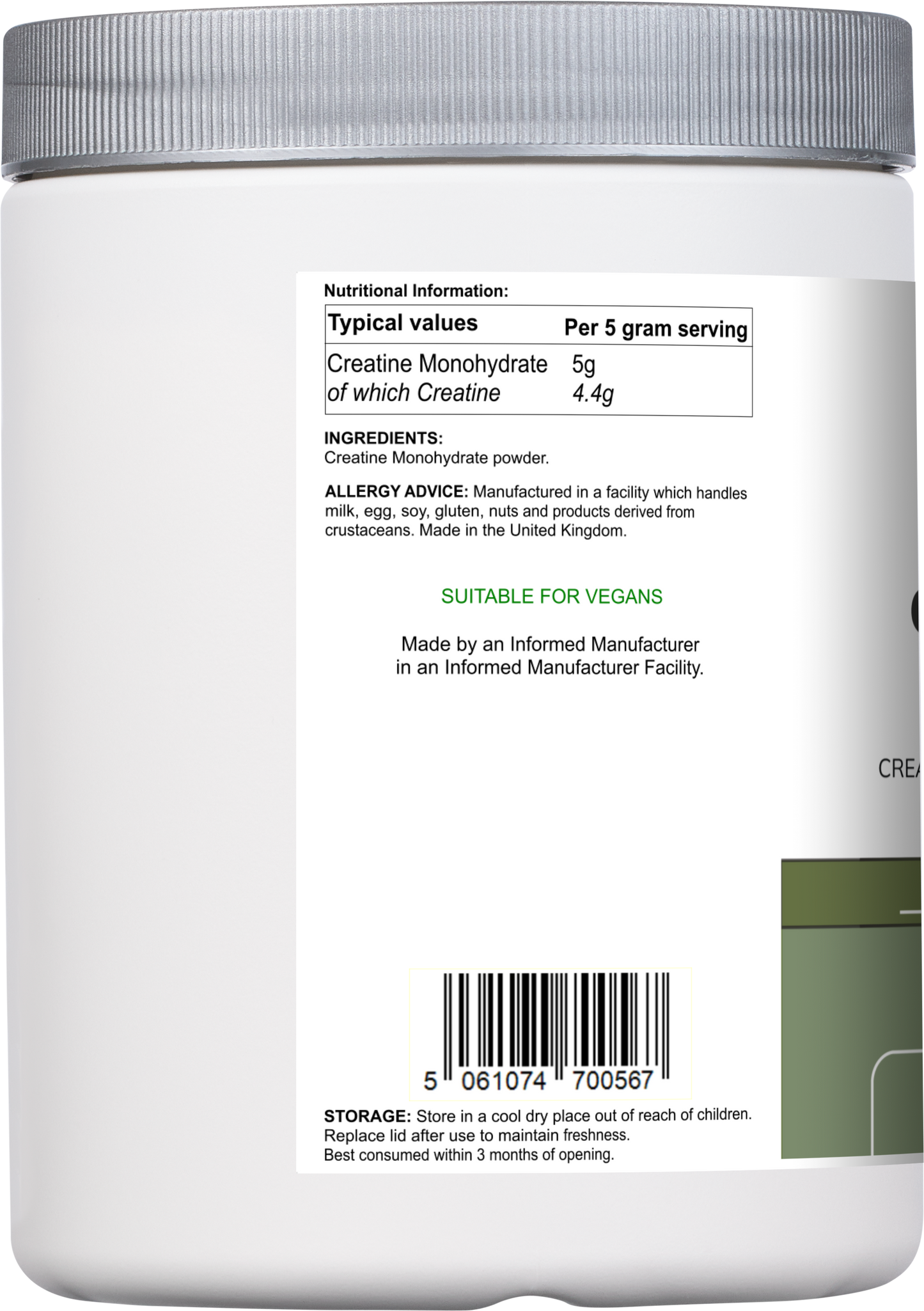 Vitadefence® Creatine Monohydrate | Pure Unflavoured Creatine Powder – 500 g