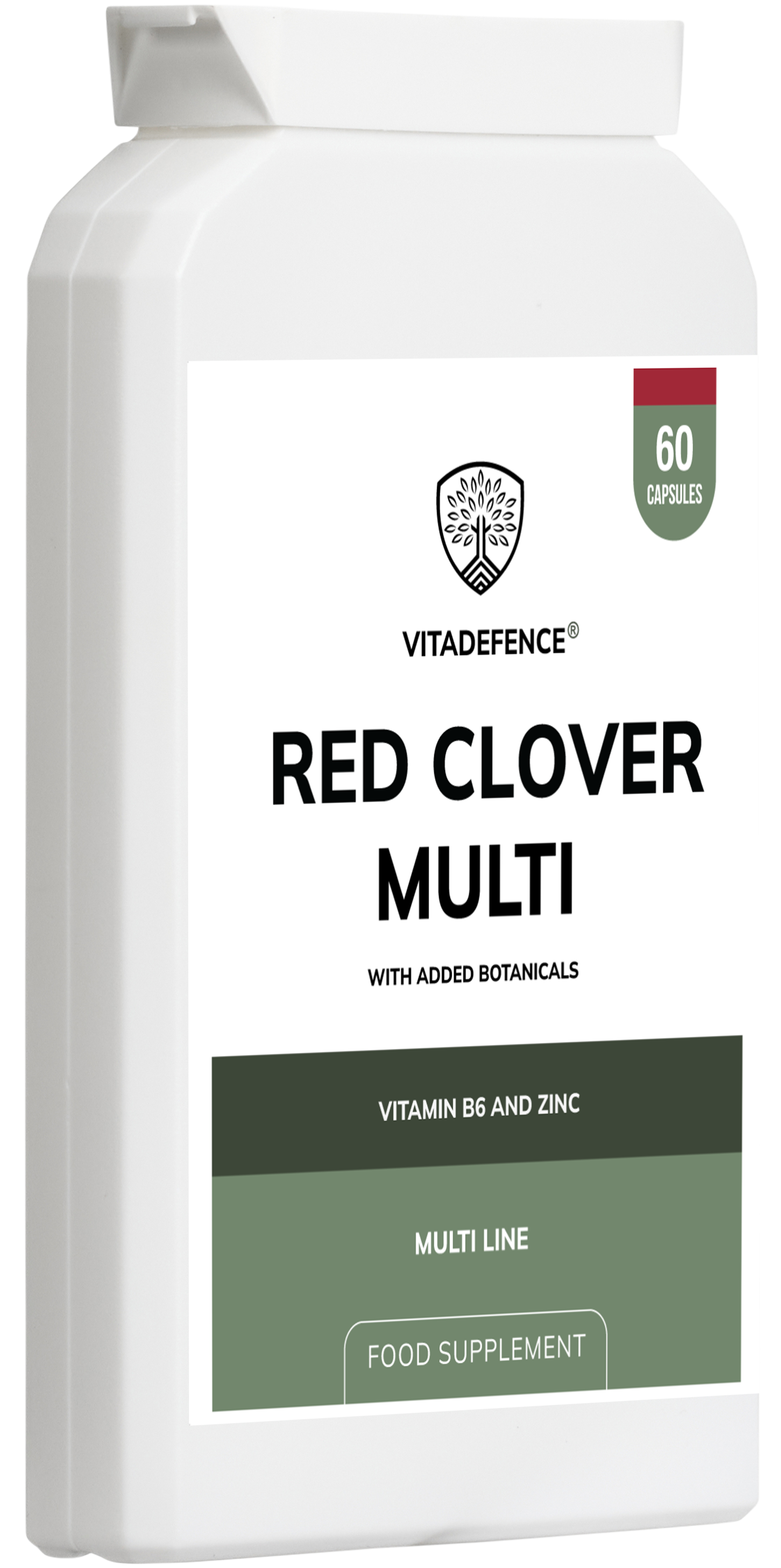 Red Clover Multi | Vitamin B6, Zinc, Sage & Siberian Ginseng | 60 Capsules | Vitadefence®