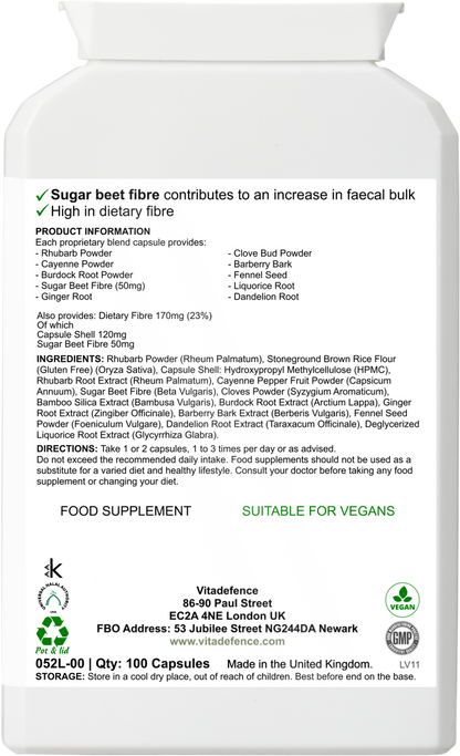 Vitadefence® Rhubarb Multi | With Burdock, Clove & Botanicals – 100 Capsules