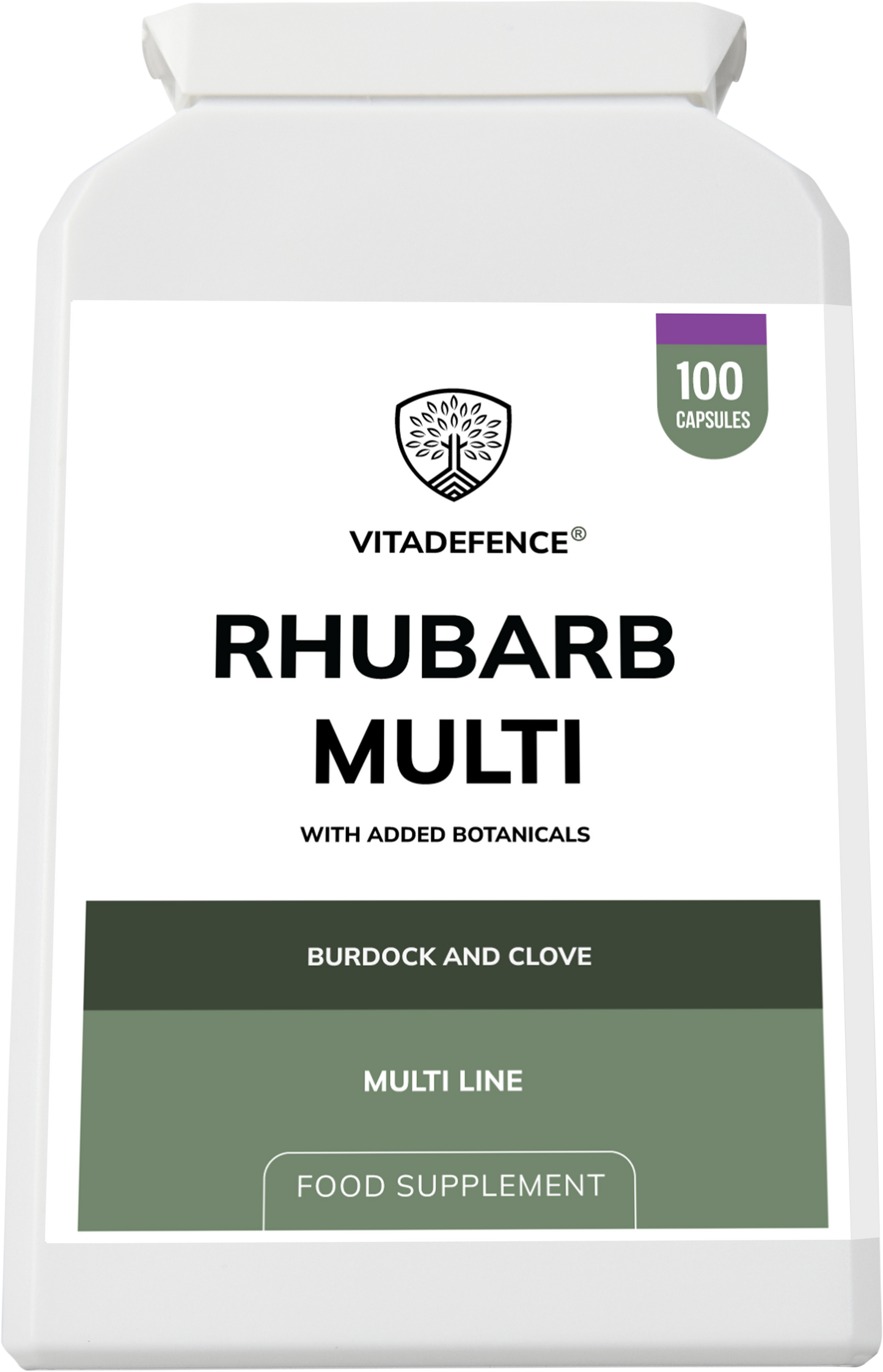Vitadefence® Rhubarb Multi | With Burdock, Clove & Botanicals – 100 Capsules