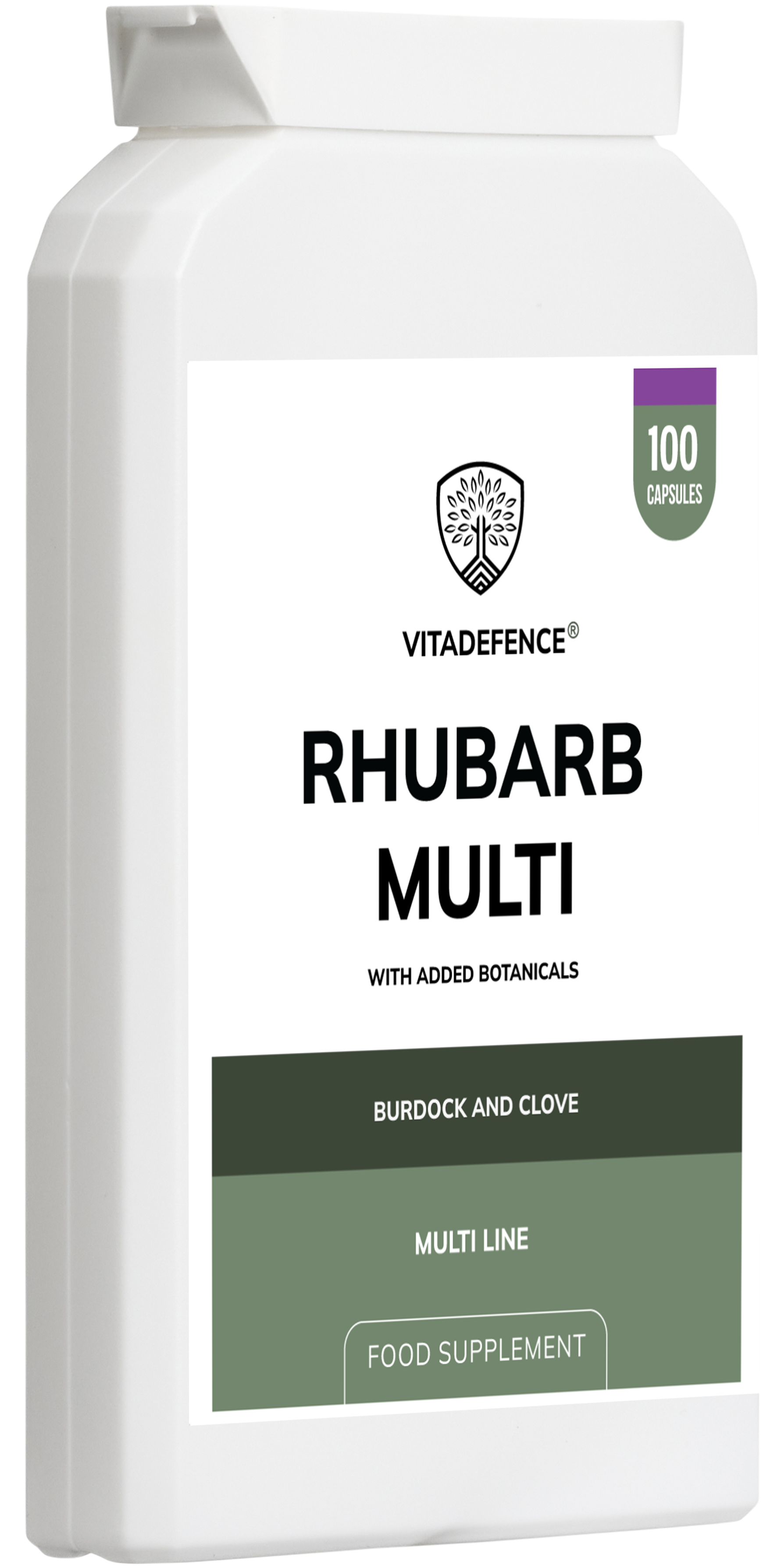 Rhubarb Multi – Burdock & Clove | 100 Capsules | Vitadefence®