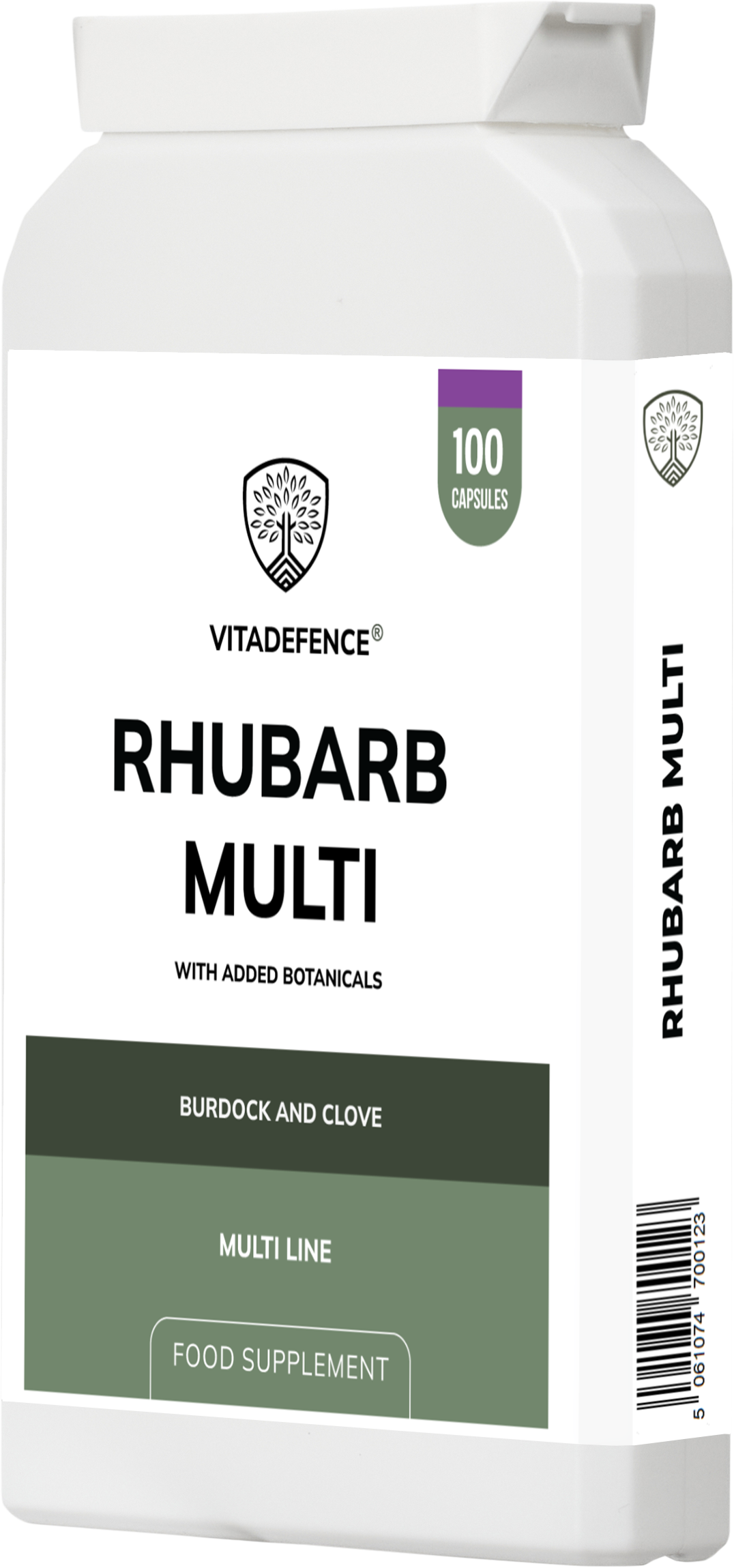 Rhubarb Multi – Burdock & Clove | 100 Capsules | Vitadefence®