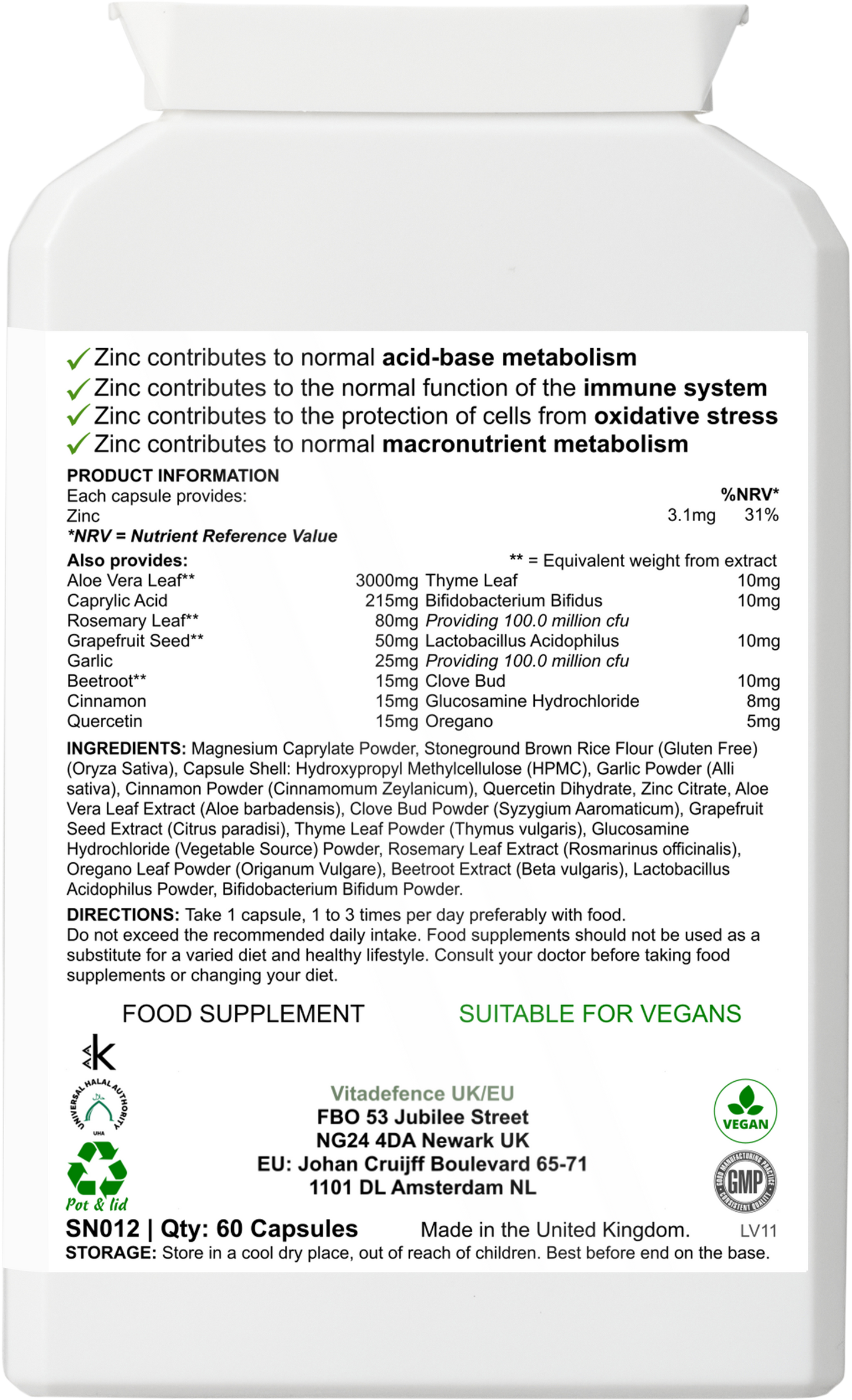 Vitadefence® Botanical Multi | With Grapefruit Seed, Zinc & Minerals – 60 Capsules -  Vitadefence® - Vitadefence®
