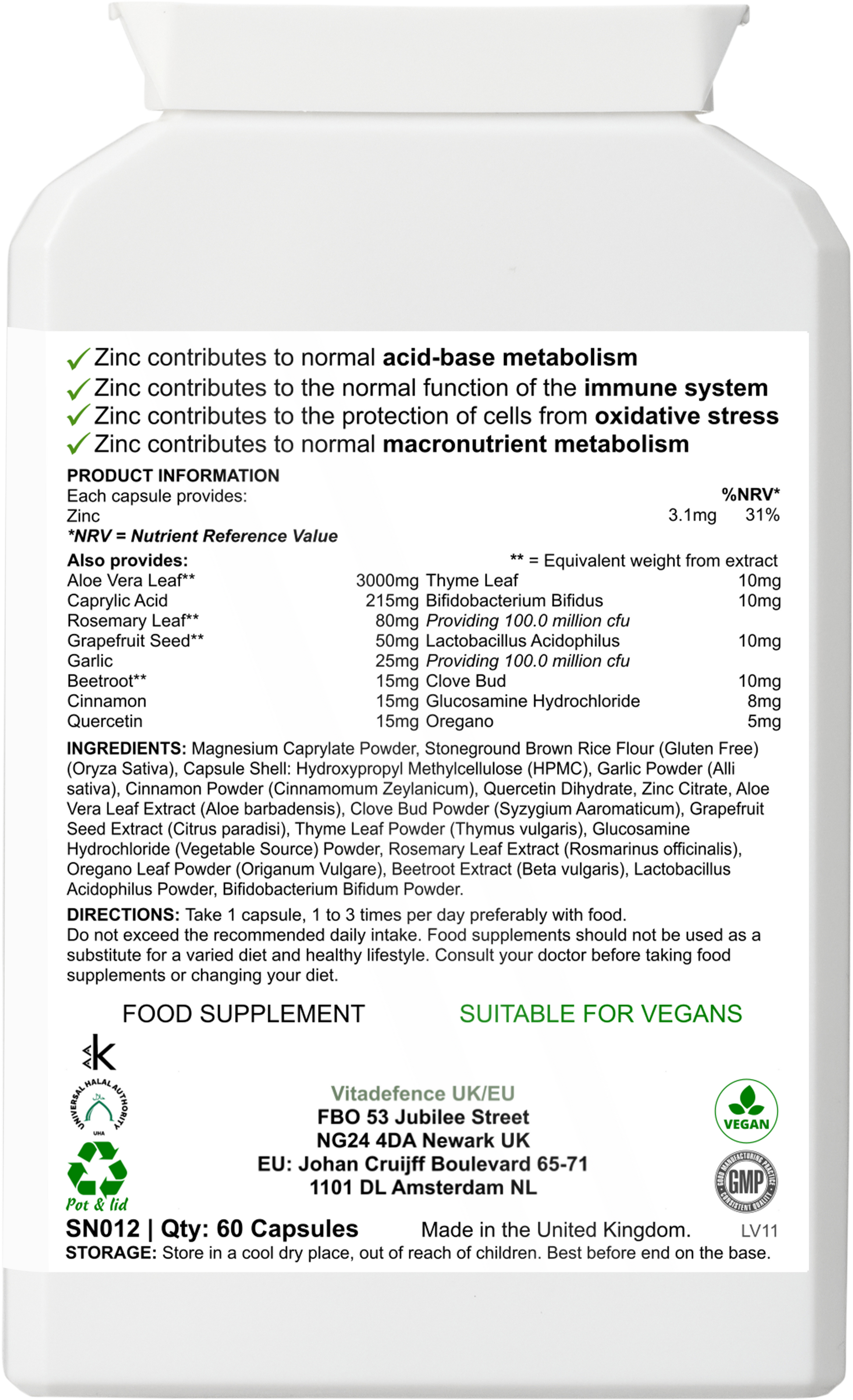 Vitadefence® Botanical Multi | With Grapefruit Seed, Zinc & Minerals – 60 Capsules -  Vitadefence® - Vitadefence®
