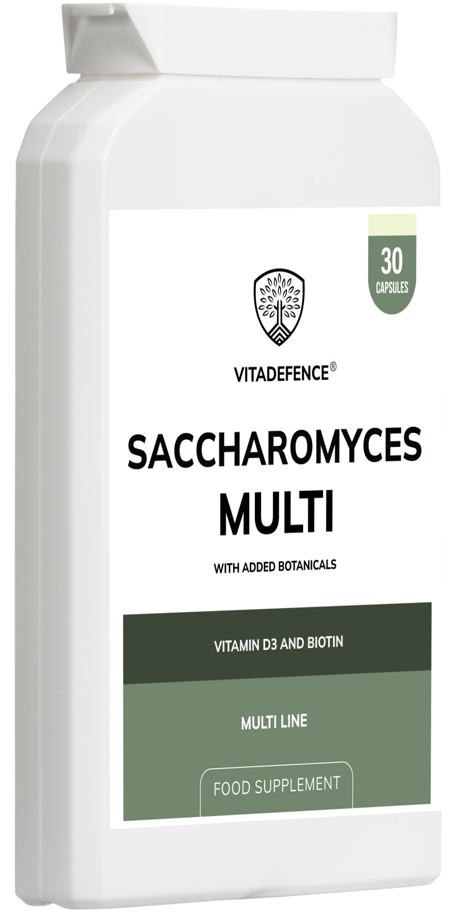 Vitadefence® Saccharomyces Multi | With Vitamin D3, Biotin, Olive Leaf & Bamboo Silica – 30 Capsules