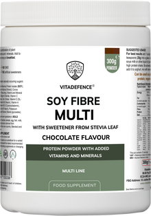 Vitadefence® Soy Fibre Multi | Chocolate Flavour Protein Powder with Vitamins & Minerals – 300 g