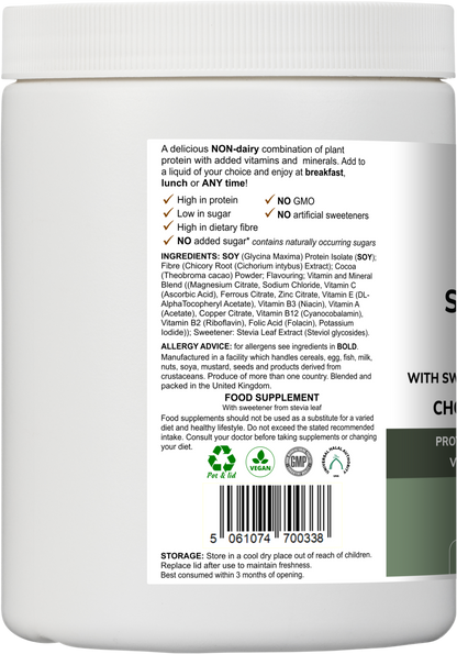 Vitadefence® Soy Fibre Multi | Chocolate Flavour Protein Powder with Vitamins & Minerals – 300 g