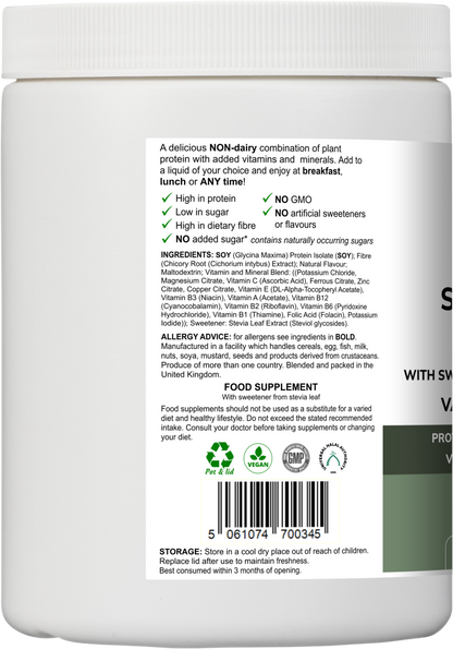 Vitadefence® Soy Fibre Multi | Vanilla Flavour Protein Powder with Vitamins & Minerals – 300 g