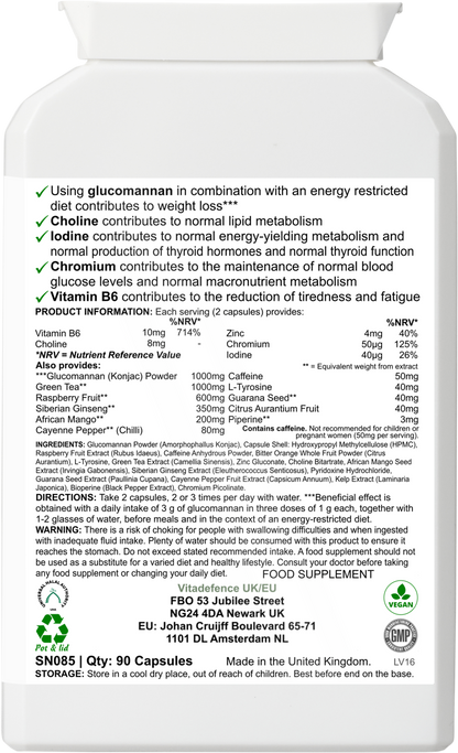 Vitadefence® Glucomannan Multi – Vitamin B6, Choline, Minerals & Botanicals – 90 Vegan Capsules -  Vitadefence® - Vitadefence®
