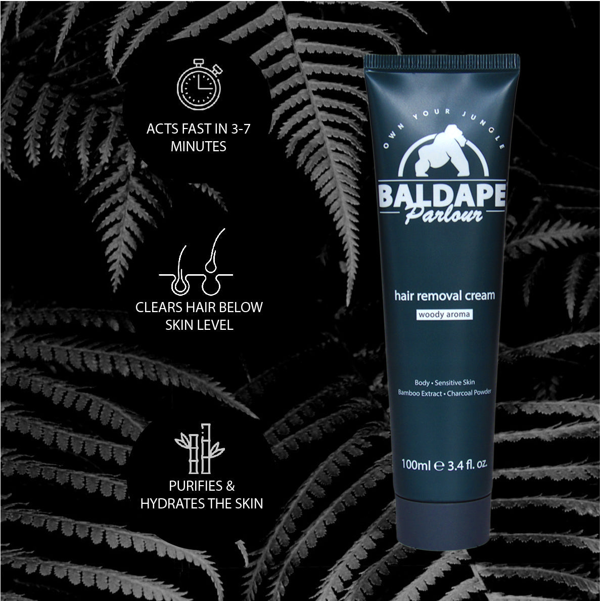 Charcoal Body Hair Removal Cream