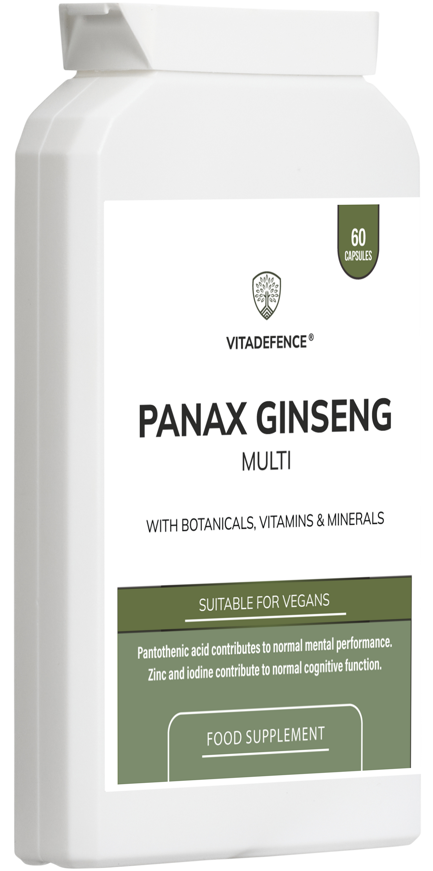 Vitadefence® Panax Ginseng Multi | With Botanicals, Vitamins & Minerals – 60 Capsules