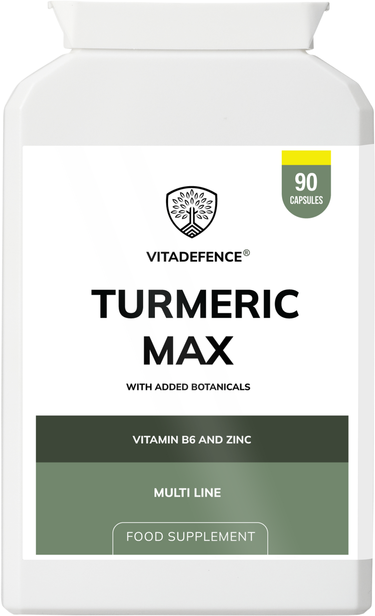 Vitadefence® Turmeric Max | With Vitamin B6, Zinc & Botanicals – 90 Capsules