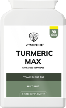 Vitadefence® Turmeric Max | With Vitamin B6, Zinc & Botanicals – 90 Capsules