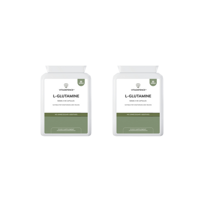 Vitadefence® L-Glutamine 2-Pack | Pure L-Glutamine 500mg – 180 Capsules (2 x 90)