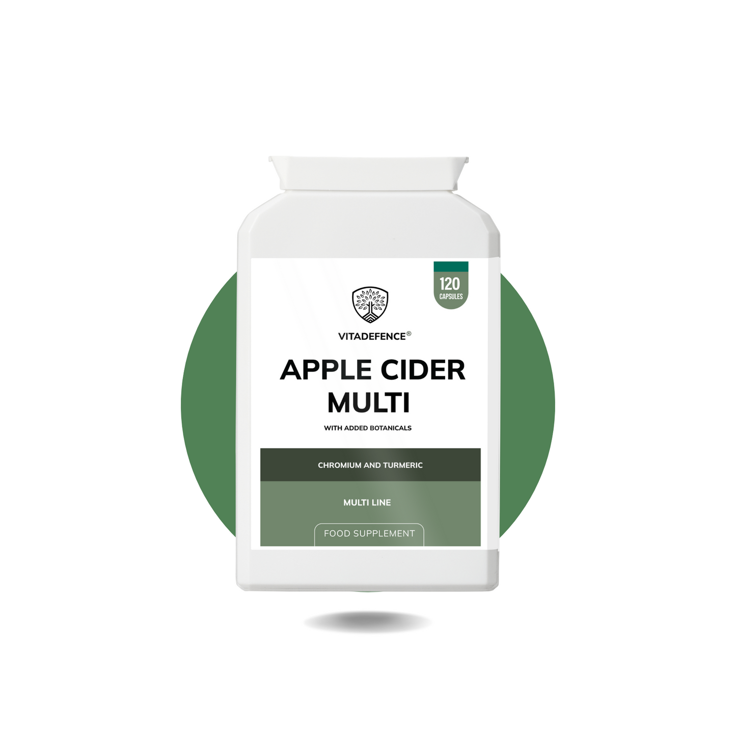 Vitadefence® Apple Cider Multi | With Chromium, Turmeric & Botanicals – 120 Vegan Capsules