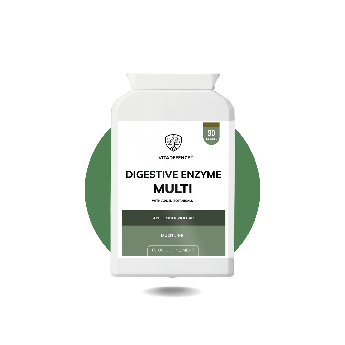 Vitadefence® Digestive Enzyme Multi | With Turmeric, Apple Cider Vinegar & Enzyme Blend – 90 Capsules