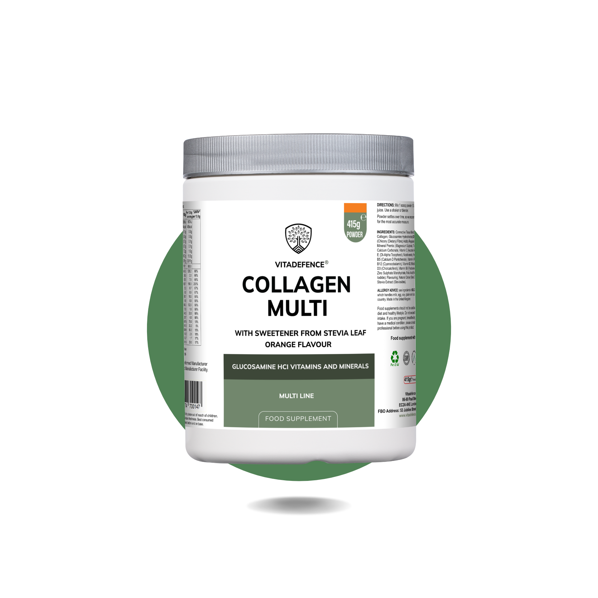 Collagen Multi – Orange Flavour with Glucosamine, Vitamins & Minerals
