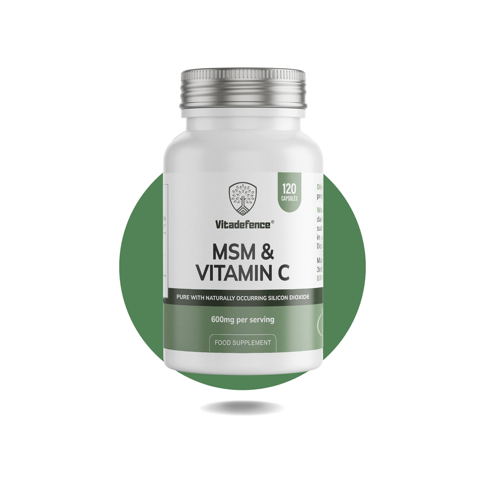 Vitadefence® MSM + Vitamin C | Vegan Capsules – 120 Count