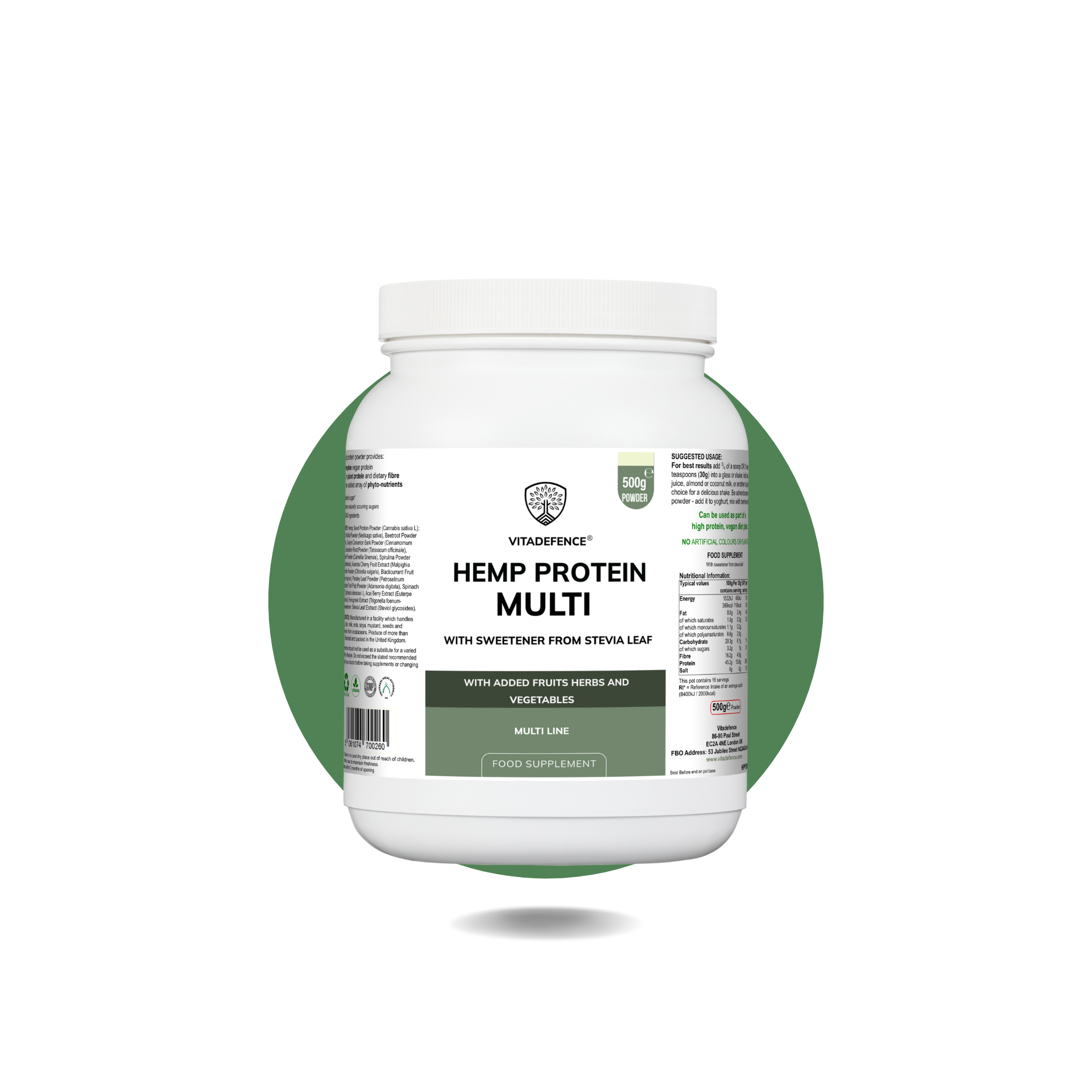 Hemp Protein Multi - Complete Plant-Based Superfood Powder
