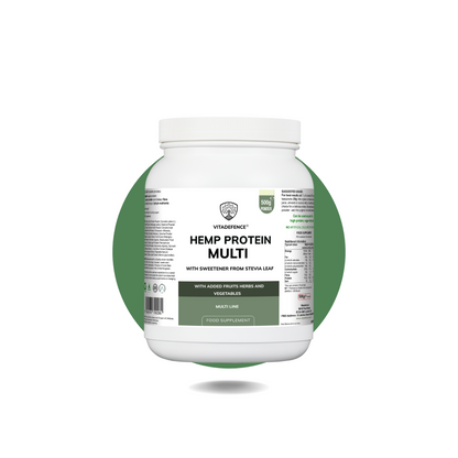 Vitadefence® Hemp Protein Multi | Plant-Based Protein Powder with Fruits, Herbs & Vegetables – 500 g
