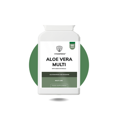 Vitadefence® Aloe Vera Multi | With Rhubarb, Fennel, Ginger & Botanicals – 100 Vegan Capsules