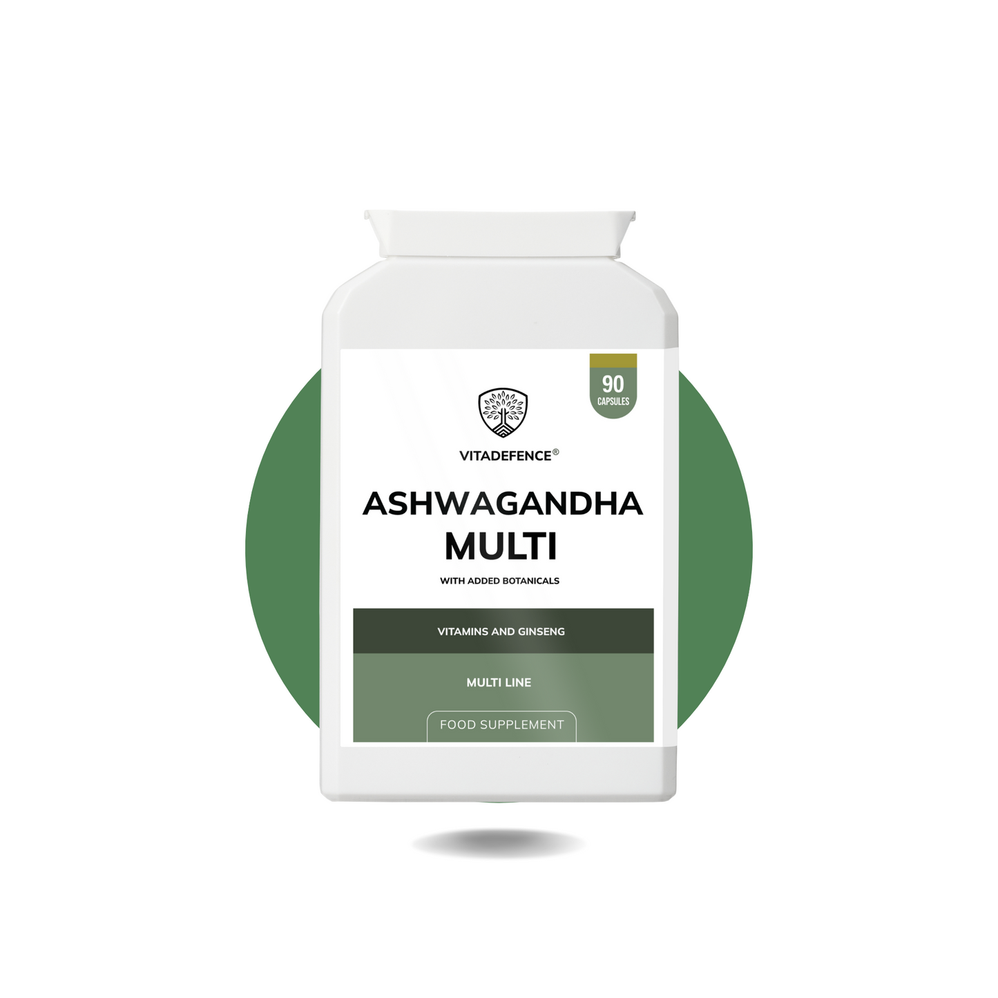 Vitadefence® Ashwagandha Multi | With Ashwagandha, Ginseng, Cordyceps & Vitamins – 90 Capsules
